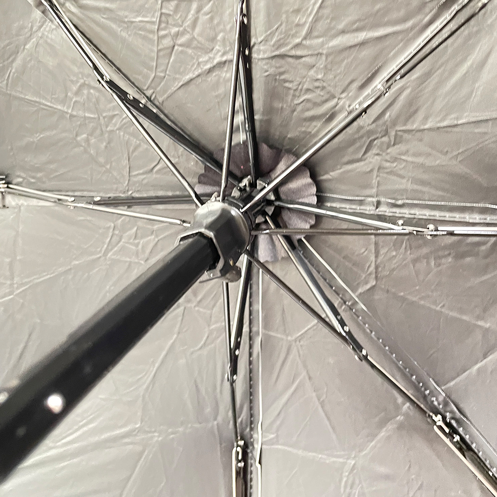 CHERAINTI Anti-UV Waterproof Folding Umbrella, Fashion 8-Ribs Windproof Travel Umbrella White